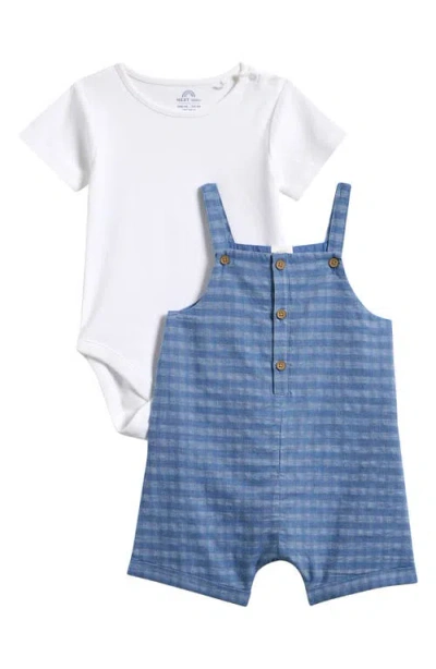 Next Babies'  Gingham Denim Romper & Bodysuit Set In Multi