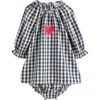 Next Gingham Dress & Bloomers Set In Black