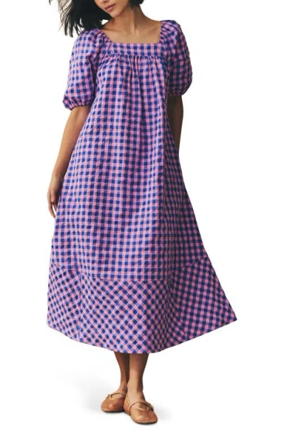 Next Gingham Puff Sleeve Seersucker Dress