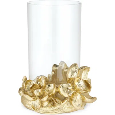 Next Golden Magnolia Flower Hurricane Candle Holder