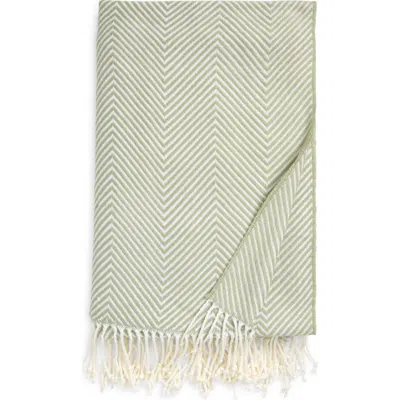 Next Herringbone Throw Blanket In Green