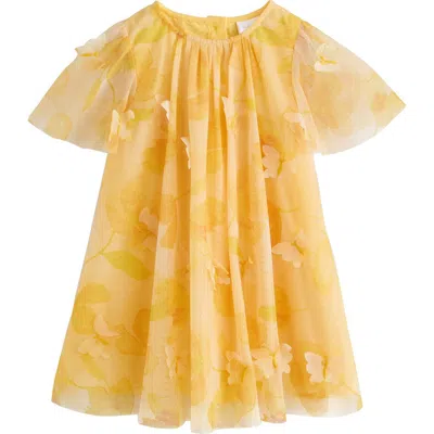 Next Kids' 3d Butterfly Party Dress In Yellow
