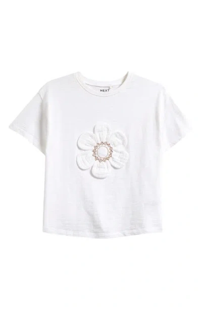 Next Kids' 3d Daffodil Cotton Graphic T-shirt In White
