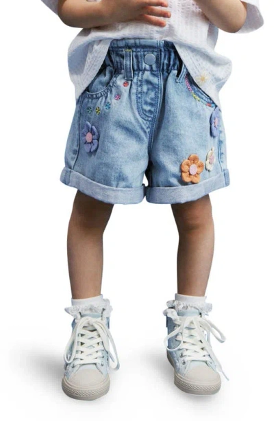 Next Kids' 3d Flower Denim Shorts In Indigo