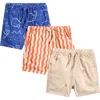 Next Kids' 3-pack Drawstring Cotton Shorts In Multi