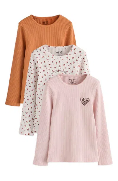 Next Kids' 3-pack Long Sleeve Ditsy T-shirts In Multi