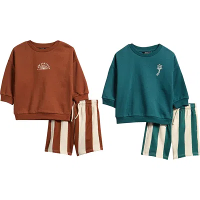 Next Babies'  Kids' 4-pack Assorted Sweatshirts & Shorts Set In Multi