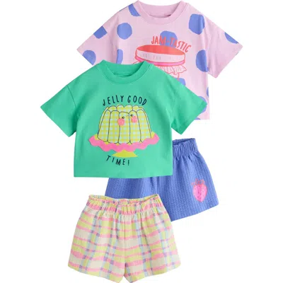 Next Babies'  Kids' 4-pack Assorted Graphic Cotton T-shirts & Shorts Set In Multi