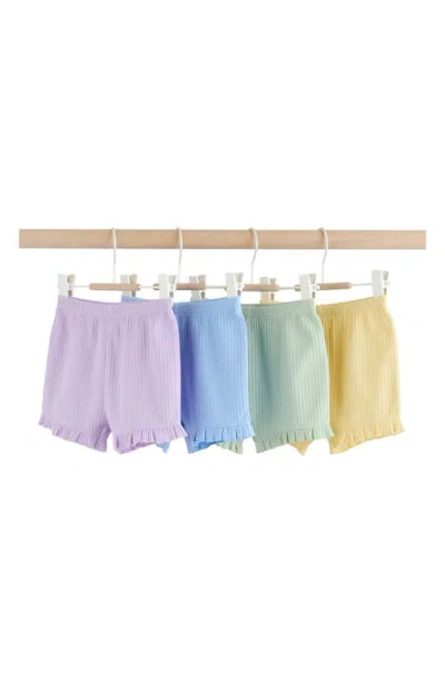Next Babies'  Kids' 4-pack Frill Ribbed Shorts In Multi