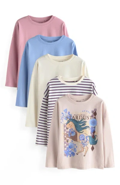 Next Kids' 4-pack Long Sleeve Graphic T-shirts In Multi