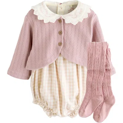 Next Babies'  Kids' 4-piece Romper, Cardigan & Tights Set In Multi