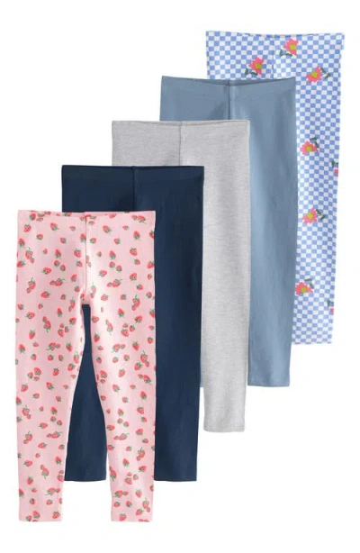Next Kids' 5-pack Assorted Leggings In Blue