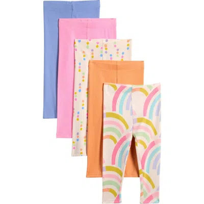Next Babies'  Kids' 5-pack Ribbed Leggings In Multi