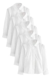 Next Kids' 5-pack Regular Fit Button-up Shirts In White