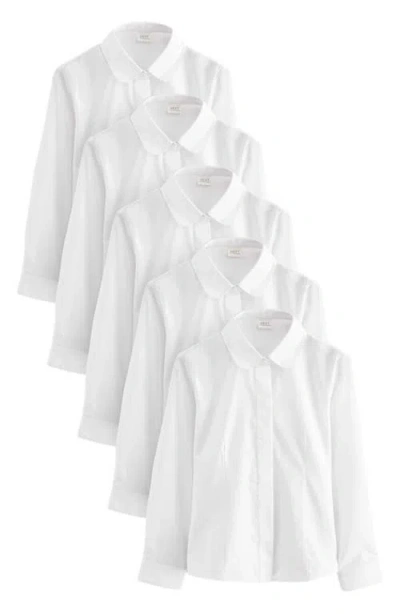 Next Kids' 5-pack Regular Fit Button-up Shirts In White
