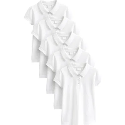 Next Kids' 5-pack Short Sleeve Piqué Polos In White