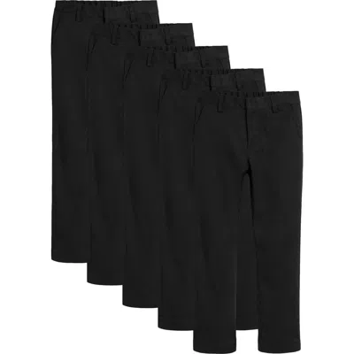 Next Kids' 5-pack Straight Leg Uniform Pants In Black