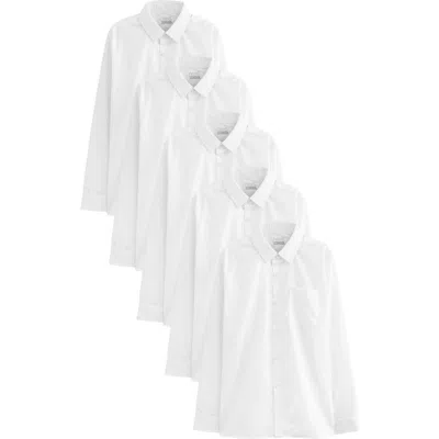Next Kids' 5-pack Uniform Button-up Shirts In White