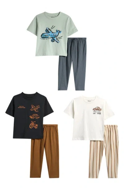 Next Babies'  Kids' 6-pack Transport Assorted T-shirts & Joggers Set In Multi