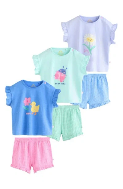 Next Babies'  Kids' 6-pack Assorted Graphic T-shirts & Shorts Sets In Multi