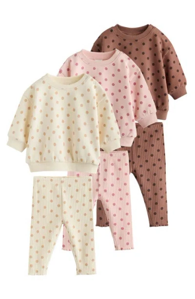 Next Babies'  Kids' 6-piece Polka Dot Sweatshirt And Leggings Set In Multi