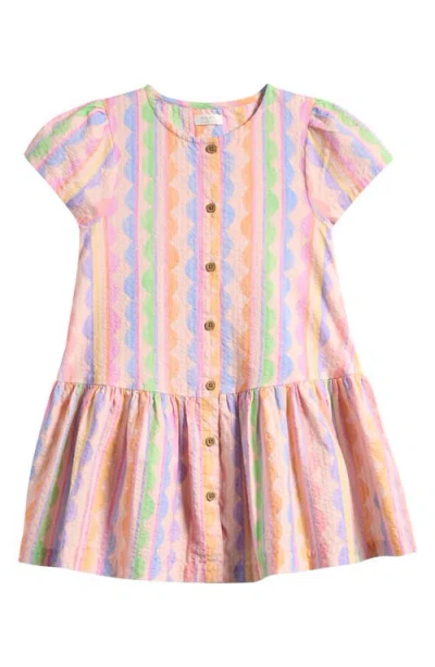 Next Kids' Abstract Stripe Woven Dress In Multi