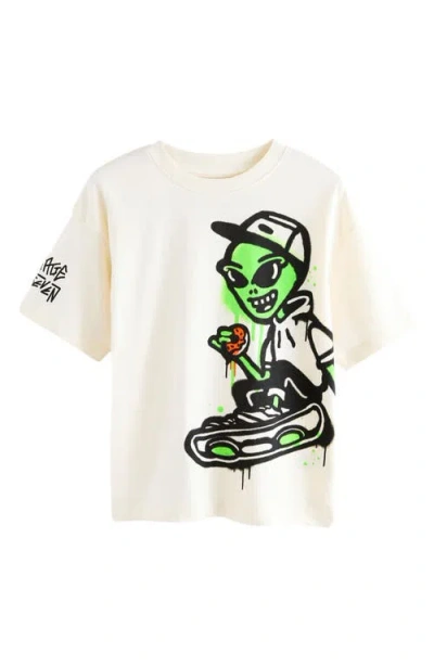 Next Kids' Alien Cotton Graphic T-shirt In Neutral