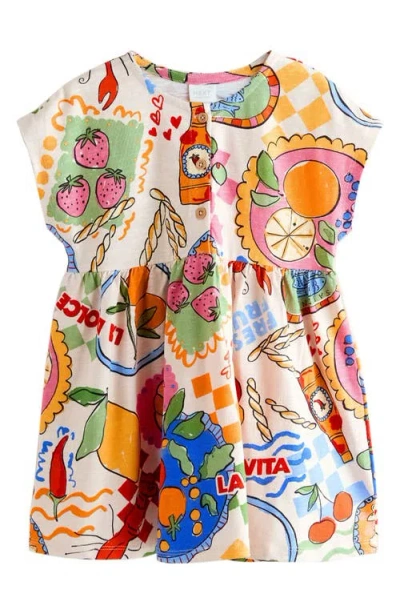 Next Babies'  Kids' Amalfi Print Cotton Jersey Dress In Multi