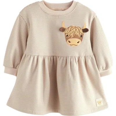 Next Kids' Appliqué Ruffle Dress In Cream