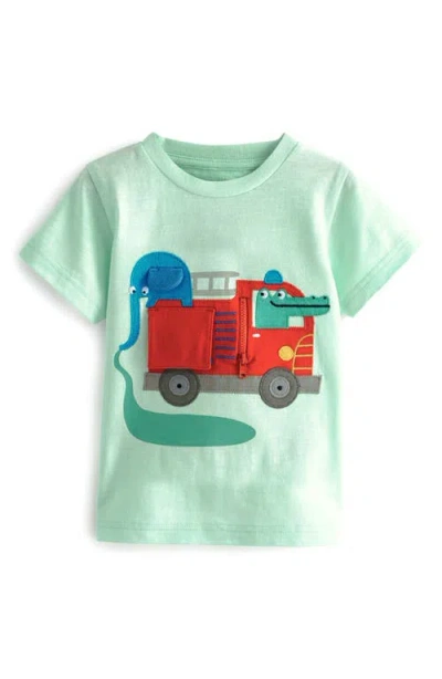 Next Kids' Applliqué Fire Truck Cotton Graphic T-shirt In Green