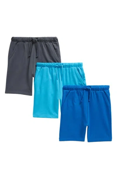 Next Kids' Assorted 3-pack Drawstring Knit Shorts In Blue