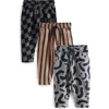 Next Kids' Assorted 3-pack Patterned Joggers In Grey Multi