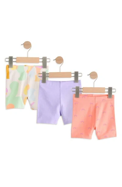 Next Kids' Assorted 3-pack Rainbow Cycle Shorts In Yellow Multi
