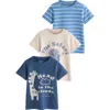 Next Kids' Assorted 3-pack Cotton T-shirts In Multi