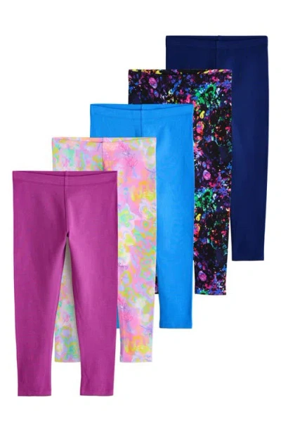 Next Kids' Assorted 5-pack Leggings In Blue