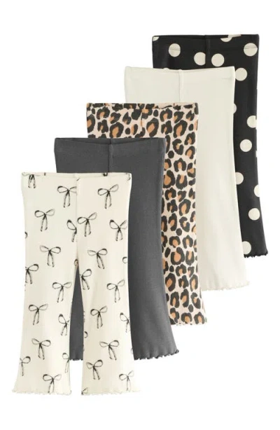 Next Kids' Assorted 5-pack Rib Flare Leggings In Multi