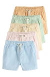 Next Kids' Assorted 5-pack Cotton Drawstring Shorts In Multi