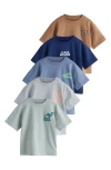 Next Kids' Assorted 5-pack Cotton T-shirts In Multi