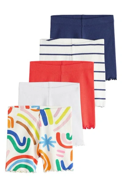 Next Kids' Assorted 5-pack Stretch Cotton Cycling Shorts In Multi