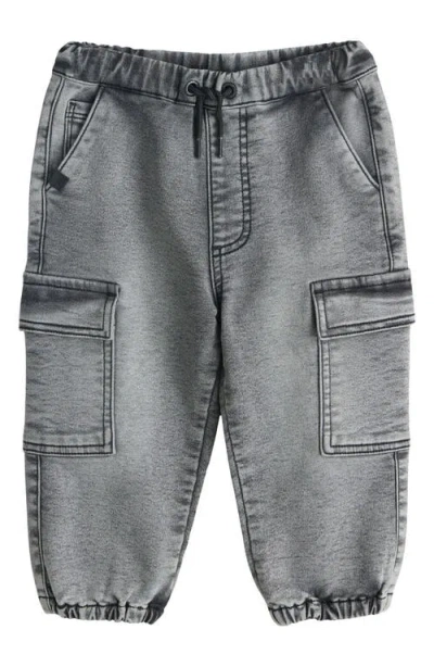 Next Babies'  Kids' Baggy Jersey Cargo Joggers In Black
