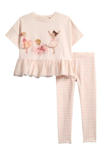 Next Babies'  Kids' Ballerina Peplum Top & Leggings Set In Pink