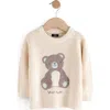 Next Kids' Bear Appliqué Crewneck Sweater In Neutral