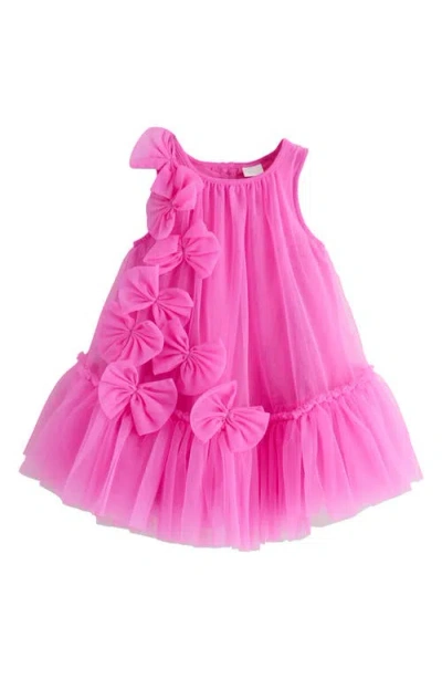 Next Kids' Bow Mesh Party Dress In Pink