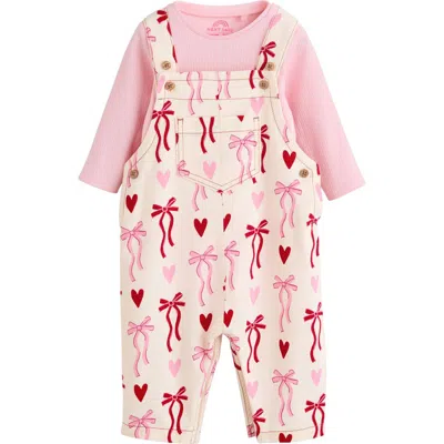 Next Babies'  Kids' Bow Overalls & Bodysuit Set In Pink
