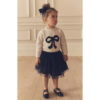 Next Kids' Bow Sweatshirt & Tulle Skirt Set In Cream
