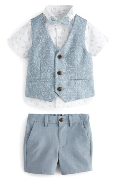 Next Kids' Button-up Shirt, Vest, Bow Tie & Pants Set In Blue