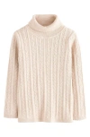 Next Kids' Cable Turtleneck Sweater In Neutral