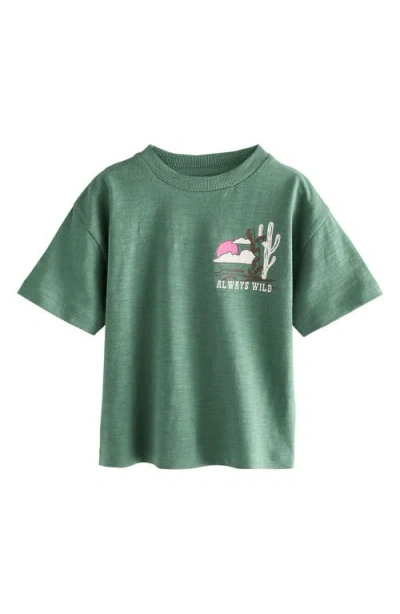 Next Kids' Cactus Cotton Graphic T-shirt In Green