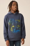 Next Kids' Car Cotton Blend Graphic Hoodie In Blue