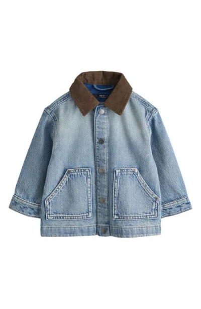 Next Babies'  Kids' Carpenter Collar Denim Shirt Jacket In Blue
